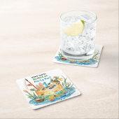 Gevist 1e verjaardagsfeest met taartontwerp kartonnen onderzetters (Insitu)