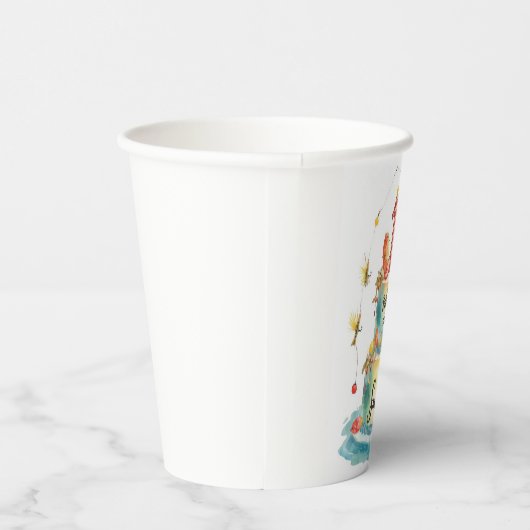 Gevist 1e verjaardagsfeest met taartversiering papieren bekers (Rechts)