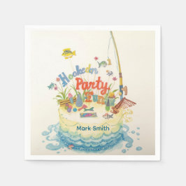 Gevist 1e verjaardagsfeest met taartversiering servet