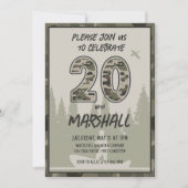 Gevist 20e verjaardag Camouflage Woodland Forest Kaart (Voorkant)