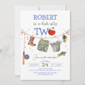 Gevist 2e Verjaardag Blue Boy O-fish-ally Kaart (Voorkant)