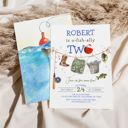 Gevist 2e Verjaardag Blue Boy O-fish-ally Kaart