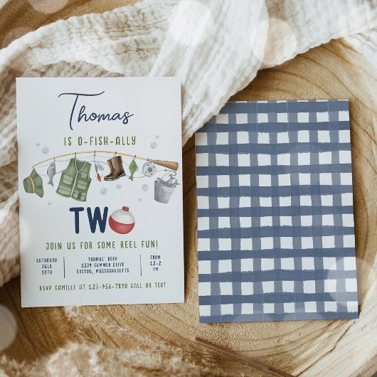 Gevist 2e verjaardag O-Fish-Ally Twee Verjaardag Kaart