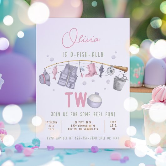 Gevist 2e verjaardag O-Fish-Ally Twee Verjaardag Kaart