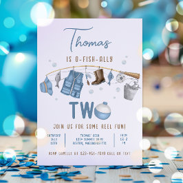 Gevist 2e verjaardag O-Fish-Ally Twee Verjaardag Kaart