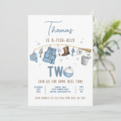 Gevist 2e verjaardag O-Fish-Ally Twee Verjaardag Kaart (Staand voorkant)