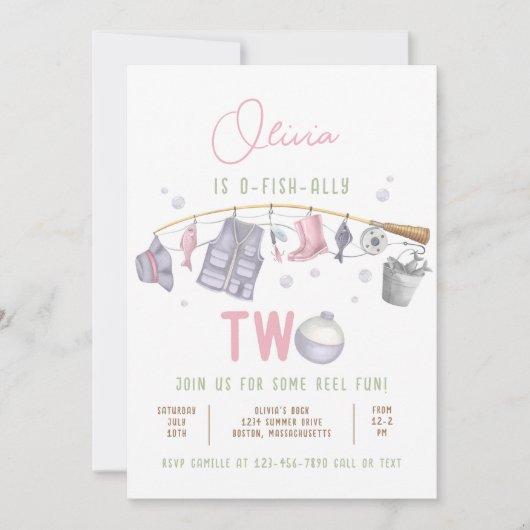 Gevist 2e verjaardag O-Fish-Ally Twee Verjaardag Kaart (Voorkant)