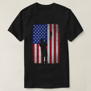Gevist 4 juli Amerikaanse vlaggenvisser T-shirt
