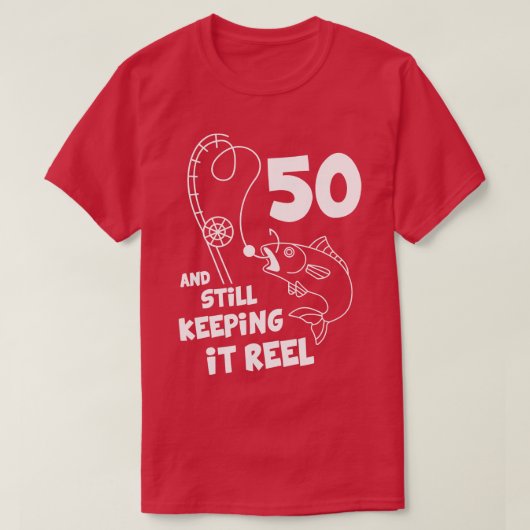 Gevist 50th Bday Fisher Verjaardagscadeau T-shirt (Design voorkant)