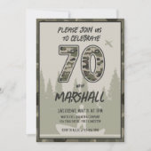 Gevist 70e verjaardag Camouflage Woodland Forest Kaart (Voorkant)