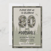 Gevist 80e verjaardag Camouflage Woodland Forest Kaart (Voorkant)