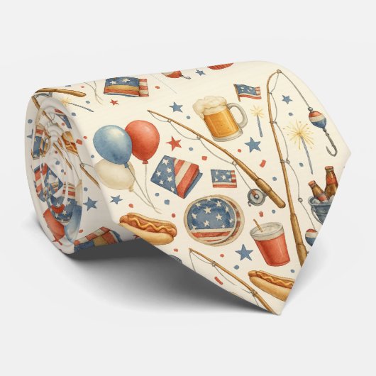 Gevist Amerikaans thema Stropdas (Opgerold)