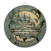 Gevist Amerikaanse vlag Aangepaste familienaam Est Dartbord (Voorkant)