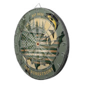 Gevist Amerikaanse vlag Aangepaste familienaam Est Dartbord (Voorkant Rechts)