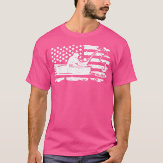 Gevist Amerikaanse vlag verontrust Amerikaanse bas T-shirt