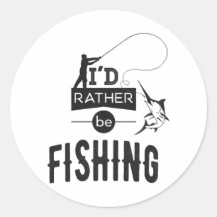 Gevist Angler Vist Humor Funny Gezegde Ronde Sticker