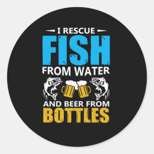 Gevist art I redt vis uit water Ronde Sticker
