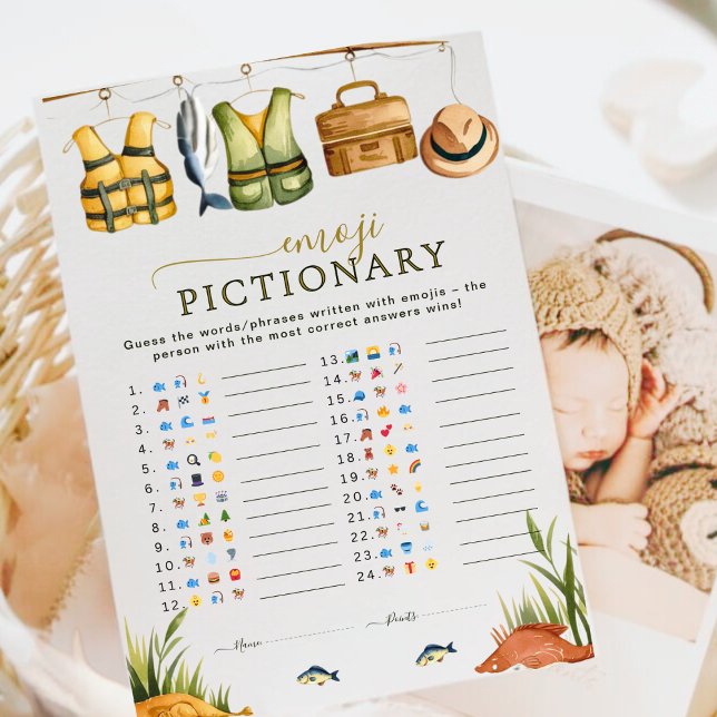 Gevist Baby Boy Baby shower Emoji Pictionary Game (Creator heeft geüpload)