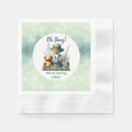 Gevist Baby en teddybeer | Baby Shower Servet