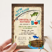 Gevist baby shower, jongen rustic Reel enthousiast Kaart