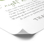 Gevist Baby shower Late Night Luiers Sign Poster (Hoek)