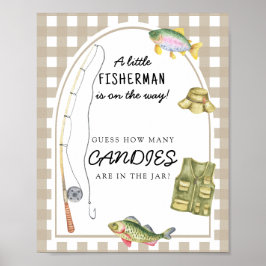 Gevist baby shower - raad eens hoeveel snoepjes poster