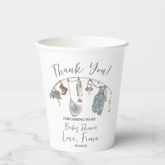 Gevist baby shower Reel opgewonden Papieren Bekers (Voorkant)