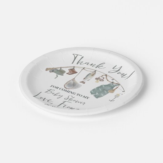 Gevist baby shower Reel opgewonden Papieren Bordje (Gekanteld)