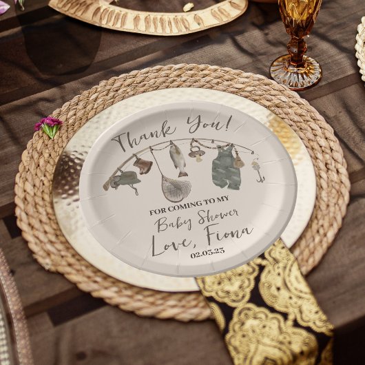 Gevist baby shower Reel opgewonden Papieren Bordje