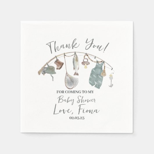 Gevist baby shower Reel opgewonden Servet (Voorkant)