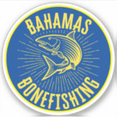Gevist Bahama's Visser Duiken Bonefish Sticker (Voorkant)