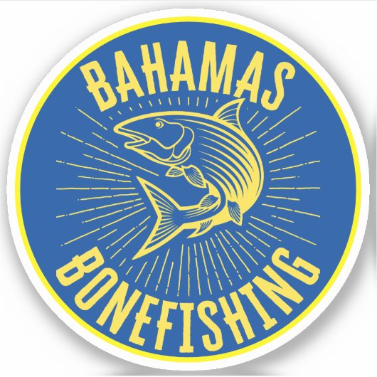 Gevist Bahama's Visser Duiken Bonefish Sticker (Voorkant)