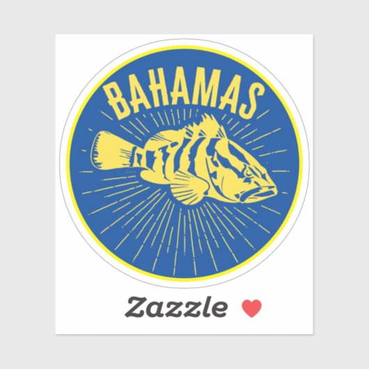 Gevist Bahama's Visser Duiker Duiktandbaars Sticker (Vel)