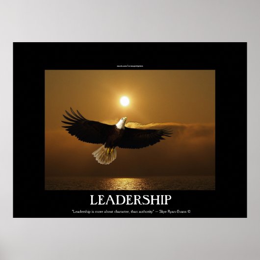 Gevist Bald Eagle & Sunset Motivatie Poster (Voorkant)