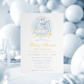 Gevist Beer op Waterverf Baby shower Kaart