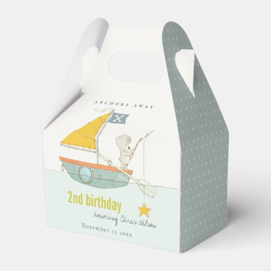 Gevist Beer Sailboat Any Age Birthday Bedankdoosjes (Voorkant Zijde)