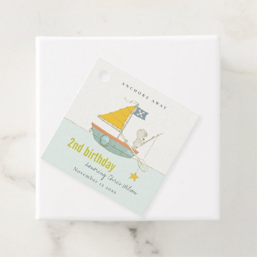 Gevist Beer Sailboat Any Age Birthday Bedankjes Labels (In situ)