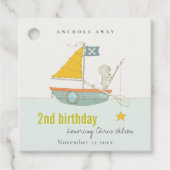 Gevist Beer Sailboat Any Age Birthday Bedankjes Labels (Voorkant)