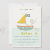 Gevist Beer Sailboat Any Age Birthday Bedankkaart (Voorkant)