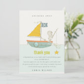 Gevist Beer Sailboat Any Age Birthday Bedankkaart (Staand voorkant)