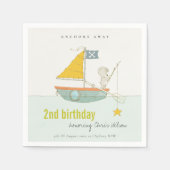 Gevist Beer Sailboat Any Age Birthday Servet (Voorkant)