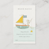 Gevist Beer Sailboot Diaper Raffle Baby shower Informatiekaartje (Voorkant)