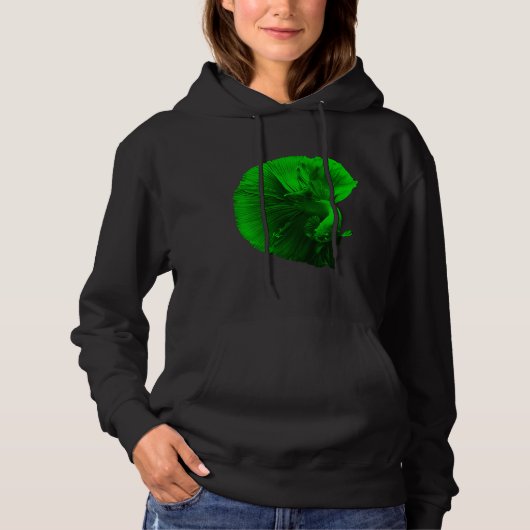 Gevist Betta Fish Half Moon Betta Fighting Aquari Hoodie (Voorkant)