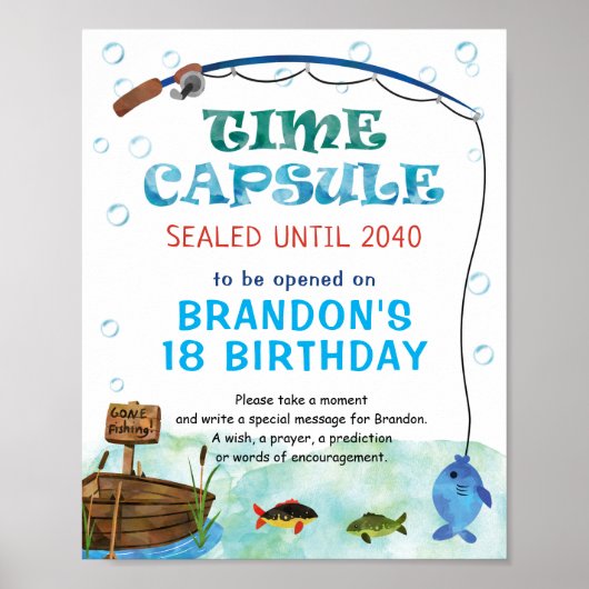 Gevist 'Birthday Time Capsule', 'O-fish-ally party Poster (Voorkant)