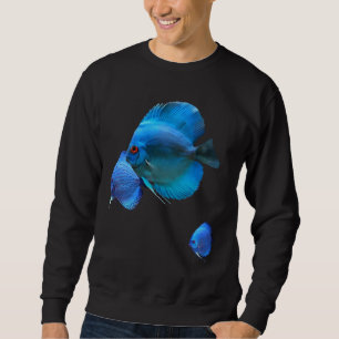 Gevist blauwe discus vis trui