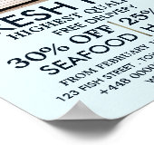 Gevist boat, visser/vrouw, vismarkt-reclame poster (Hoek)