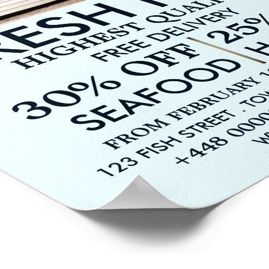 Gevist boat, visser/vrouw, vismarkt-reclame poster (Hoek)