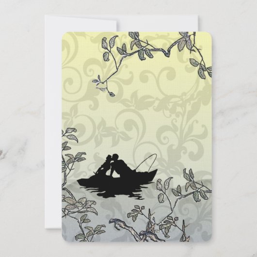  Gevist boomblauw geel huwelijk Kaart (Achterkant)
