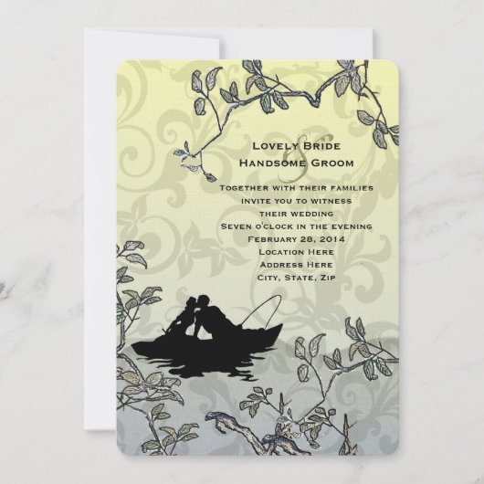  Gevist boomblauw geel huwelijk Kaart (Voorkant)