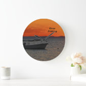 Gevist boot bij Sunset Clock, Large Round Grote Klok (Huis)